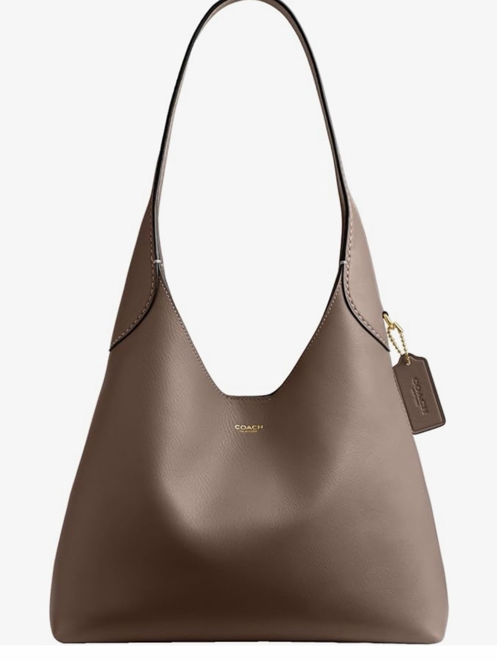 Coach Brown Pebbled Leather Shoulder Bag - Picture 4 of 9